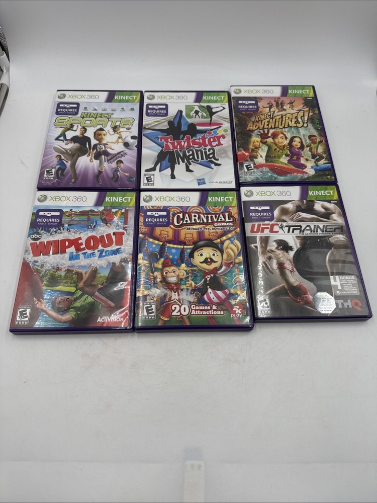 Xbox 360 Kinect Sensor Model 1414 with 6 Games Bundle -