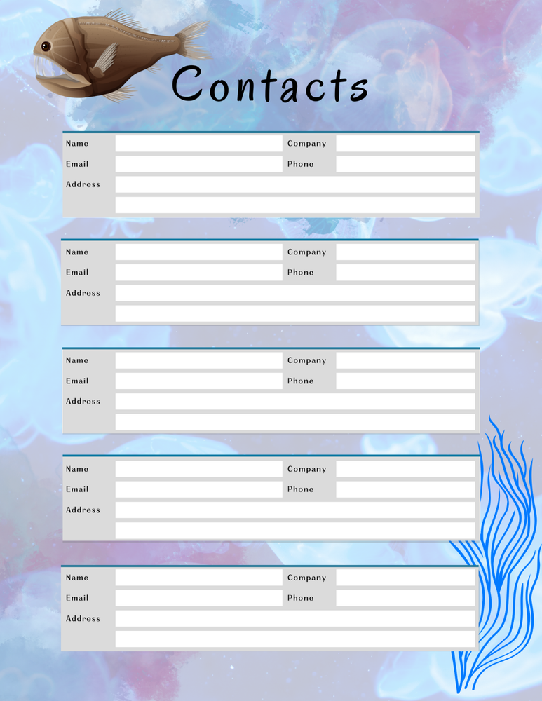 Sea Creatures Planner & Grateful Themed Journal