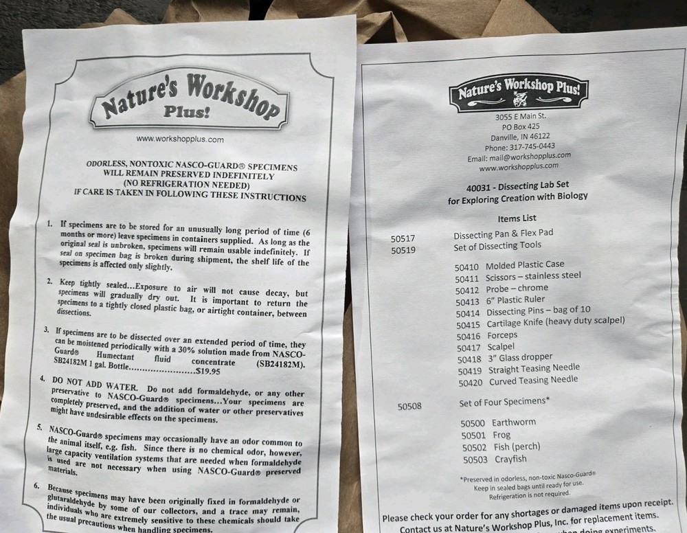 Nature's Workshop Plus! Dissecting Lab w/Specimens 40031 Exploring Creation Bio