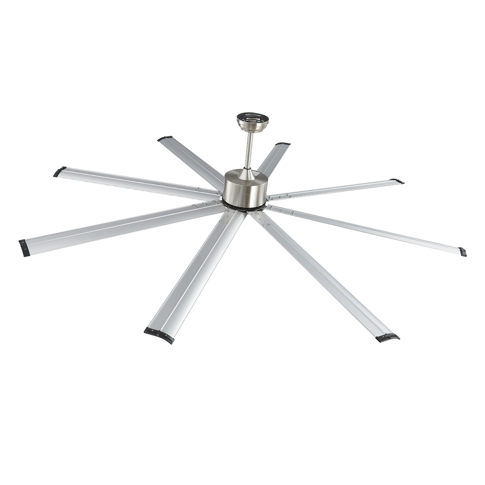 84" Aluminum Ceiling Fan No Light Remote Control Reversible Motor Brushed Nickel