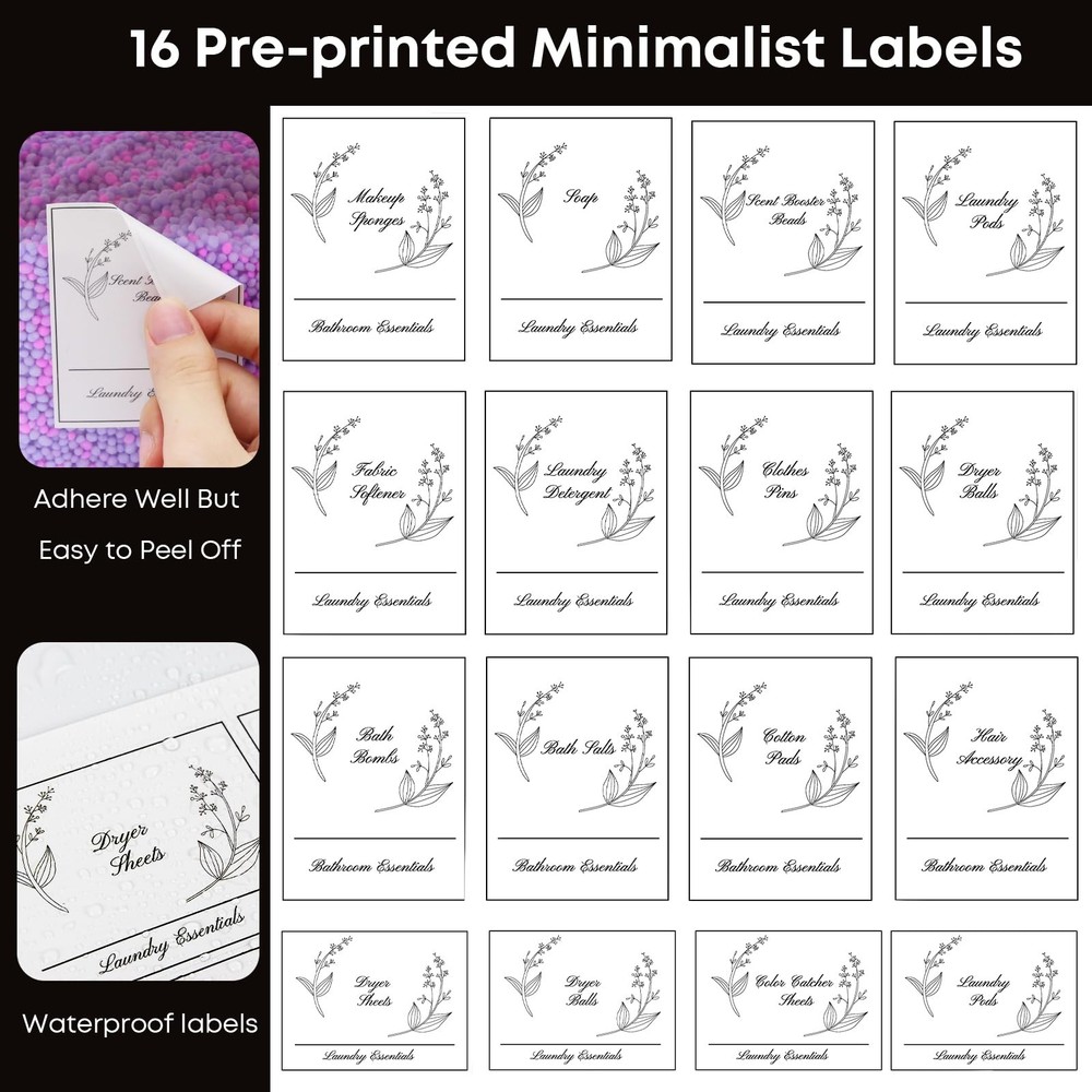 4 Pack Clear Laundry Pods Container & Dryer Sheet Holder, Plastic Square Laun...