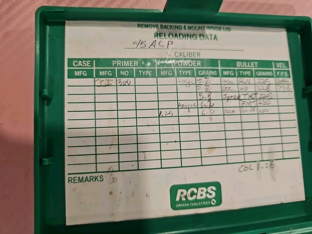 RCBS 3 Die TC Set .45 ACP AUTO 18910 Reloading