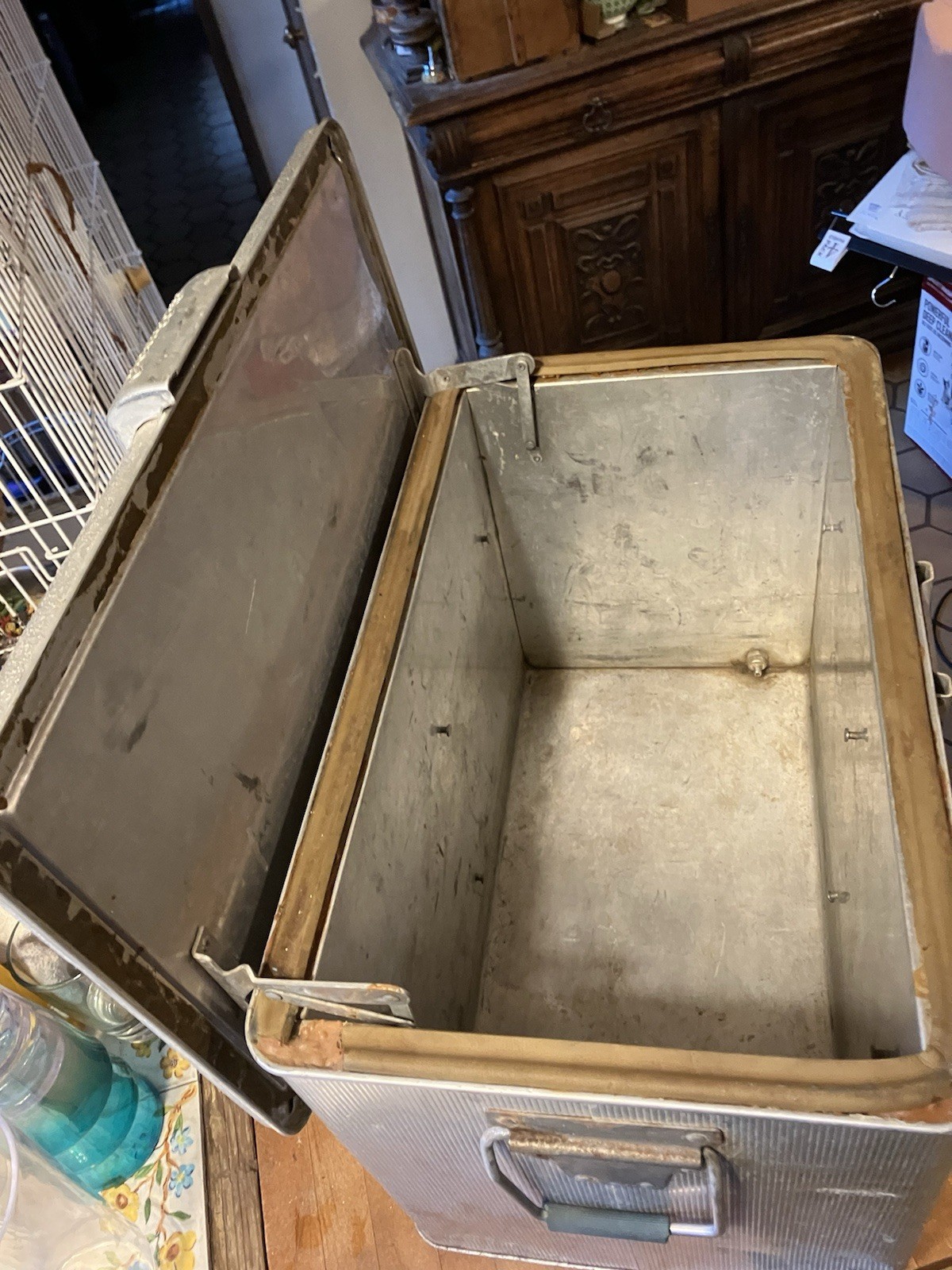 J.C. Higgins Aluminum Cooler Camping Ice Chest Vintage 1950's MCM Sears Roebuck