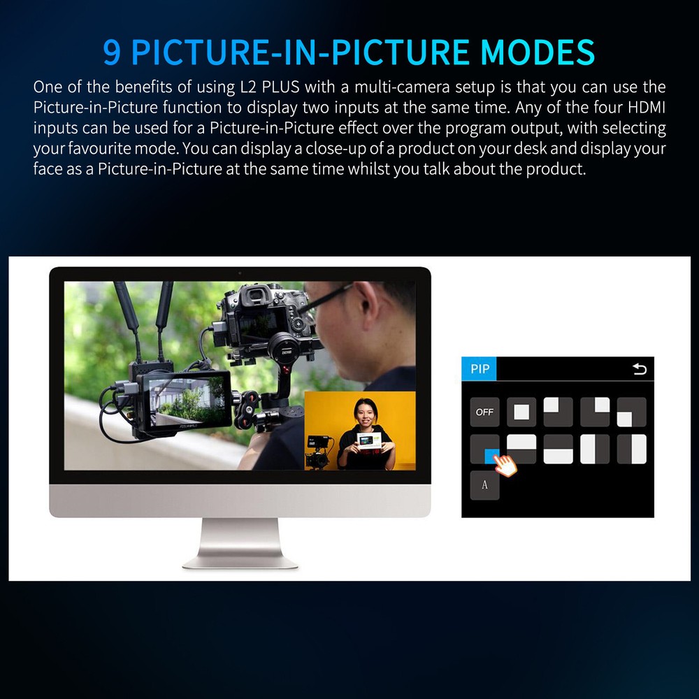 FEELWORLD L2 PLUS Multi-camera Video Mixer Switcher with 5.5" LCD Touch Screen