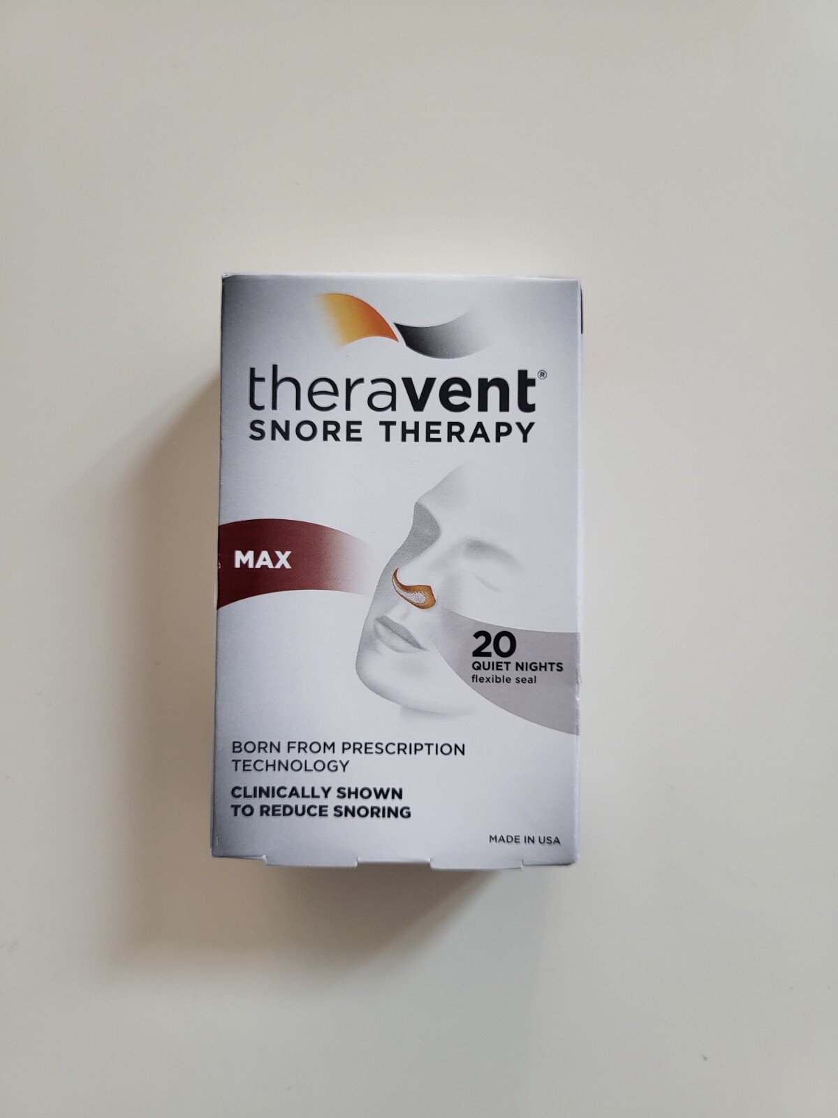 Theravent Snore Therapy MAX Strips - 20 Count new with Box