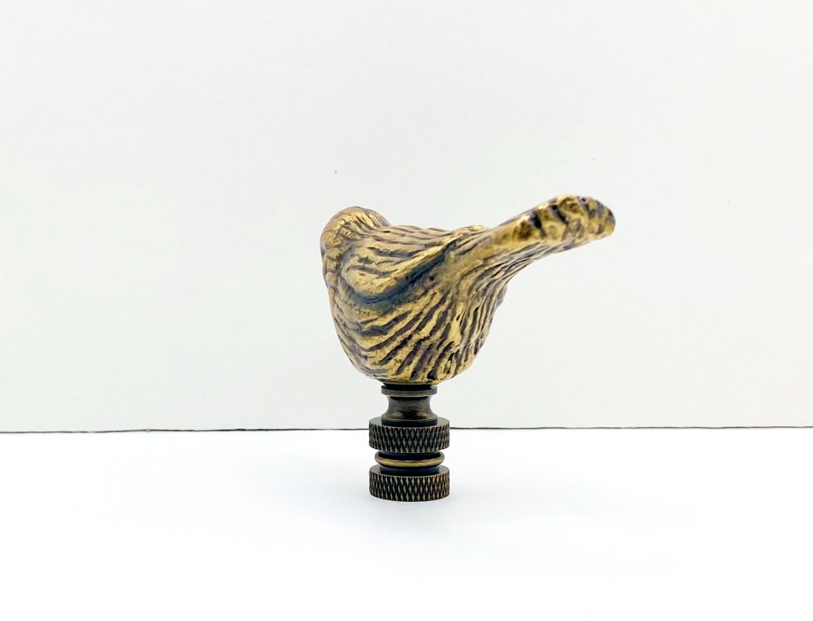 Lamp Finial-SPARROW-Antique Brass Finish, Highly detailed metal casting