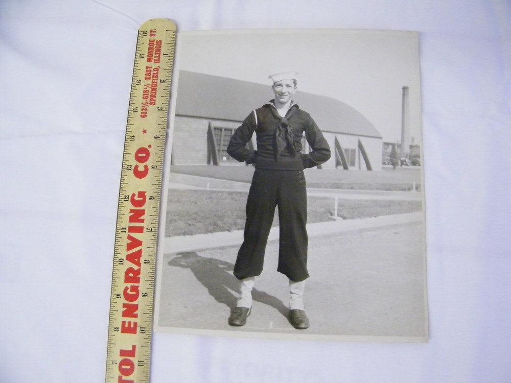 Vintage 1940's B&W Photo Navy Sailor In Uniform #2
