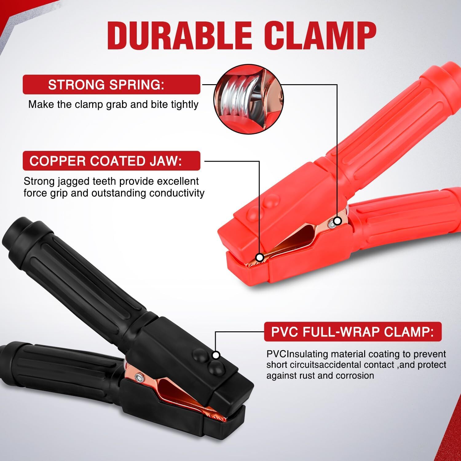 Nilight Jumper Cables for Car Battery 1Gauge 30 FT Booster Cable Heavy Duty 900A