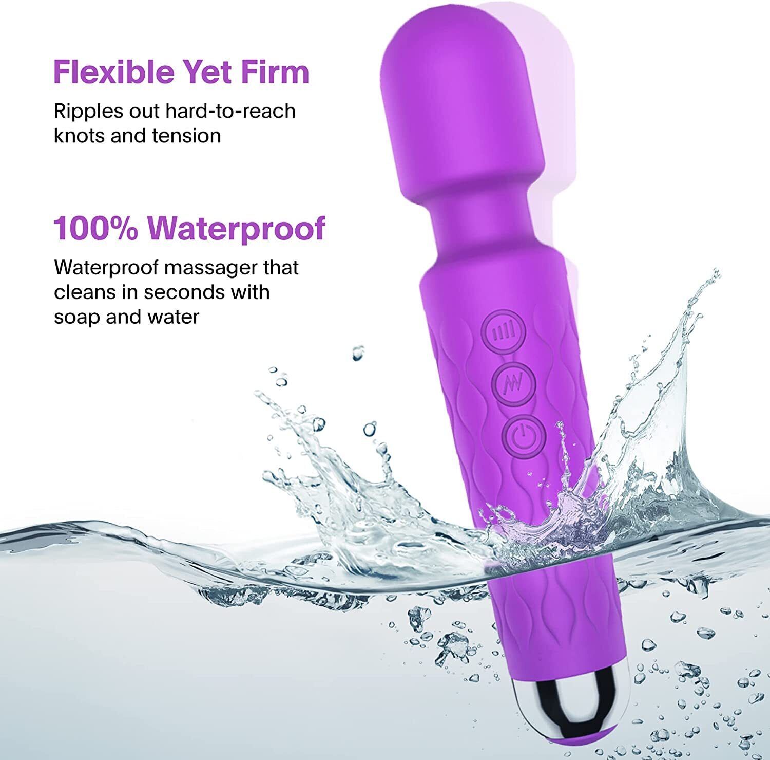 Handheld Massager 20 Speed Wand Vibrating Massage Magic Full Body Therapy Motor