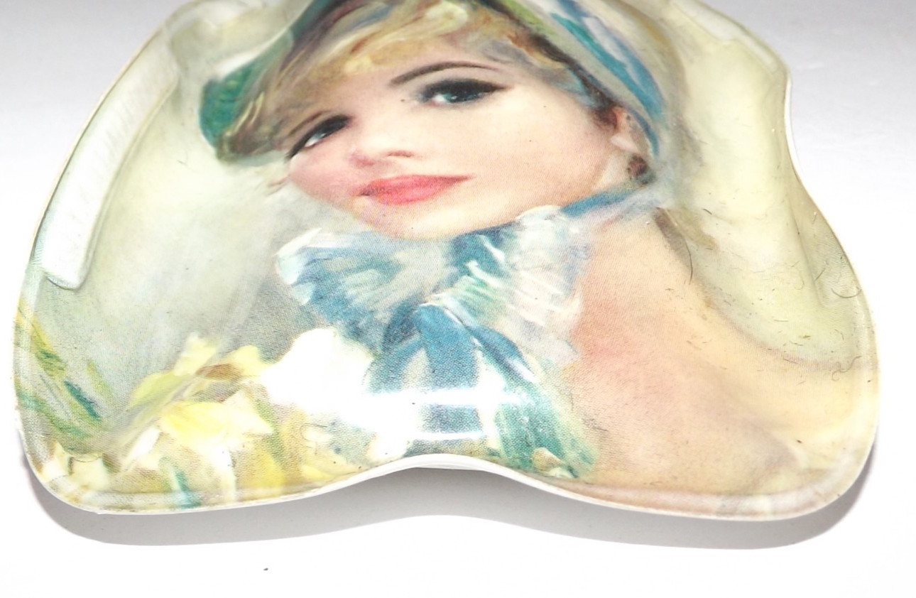 Vintage Rain Bonnet In Pouch Lady In Blue Bonnet By John Strevens
