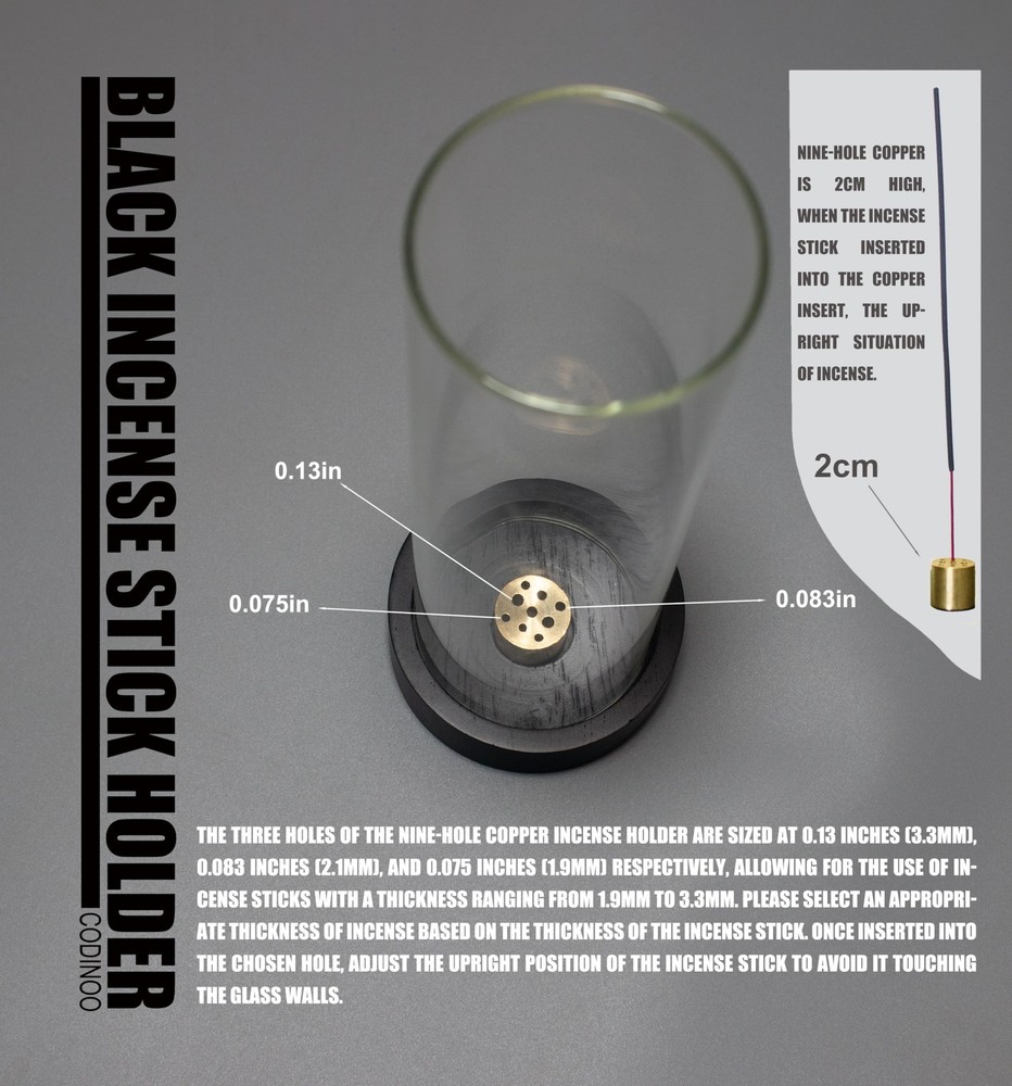 CODINOO Incense Holder for Sticks,Modern Stick General size, Black
