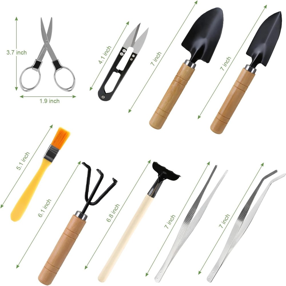 9PCS Basic Bonsai Tools Set, Bonsai Tree Kit Mini Garden Tools Includes Pruning