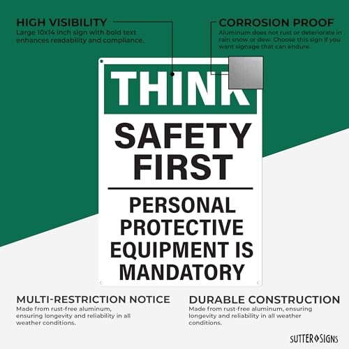 Safety First Workplace Sign | Personal Protective Equipment Required Workplace