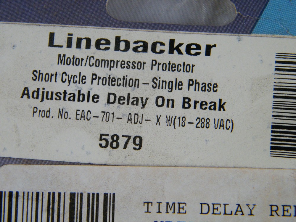 NEW ~ WATSCO LINEBACKER ~ MOTOR / COMPRESSOR PROTECTOR ~ PART # EAC-701-ADJX-W