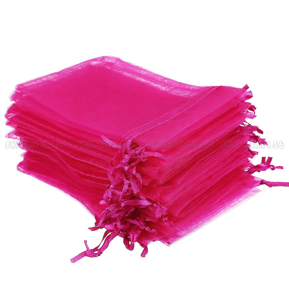 100/200pcs Gift Organza Bags Christmas Favors Pouches Jewelry Bag Wedding Party