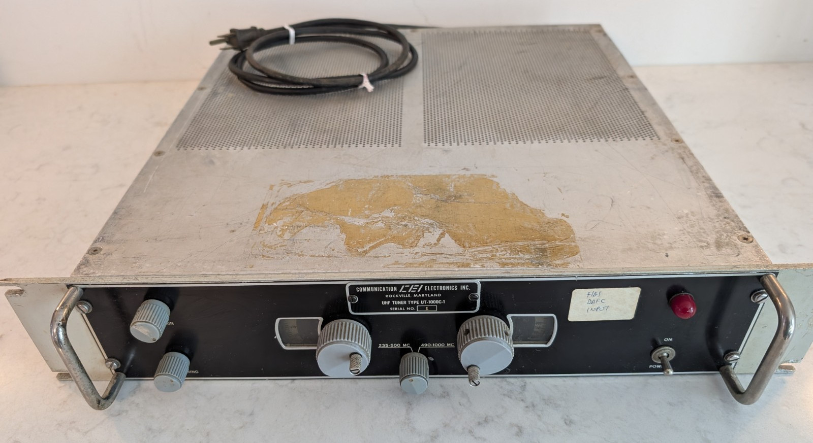 Vintage 1960s CEI Communication Electronics Inc Model UT-1000C-1 UHF Tuner