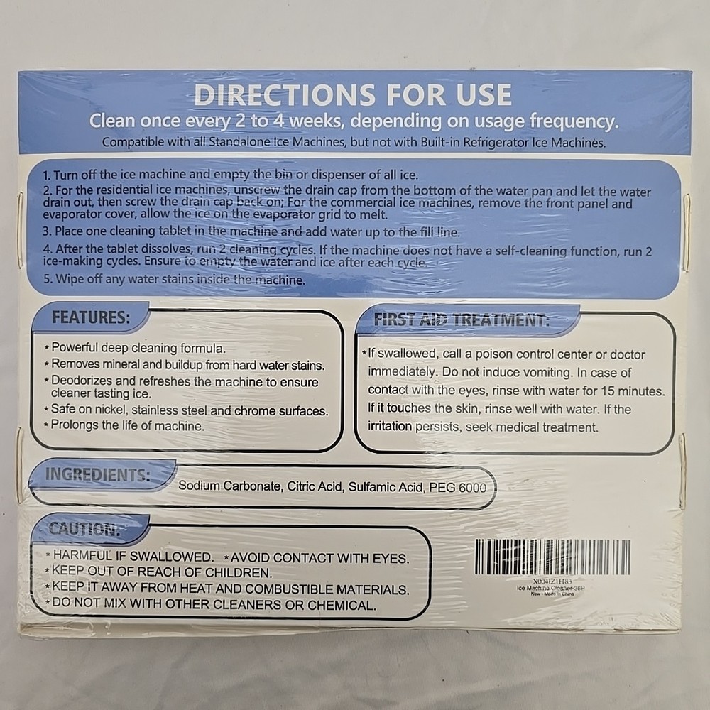 USKICH Ice Machine Cleaner 3-PACK 108 Tablets Each Descales Deodorize