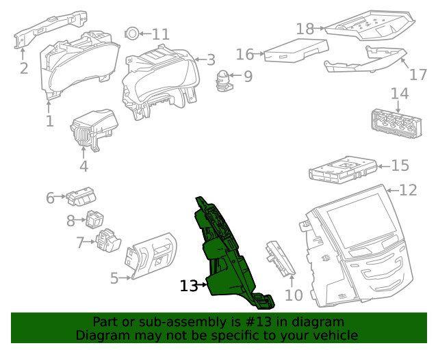 Genuine GM Instrument Panel Center Support Bracket 23435504