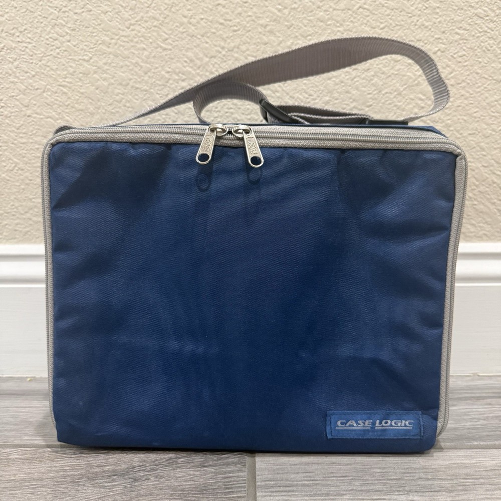 Blue Case Logic CD Carry Bag with Strap - 28 CD Case Holder