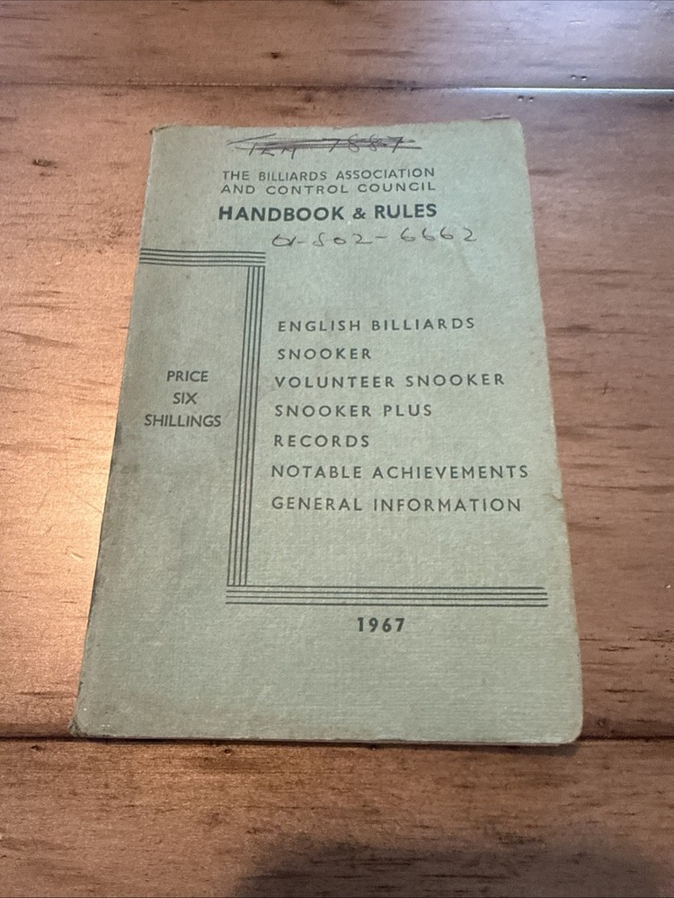 1967 Billiards Rulebook