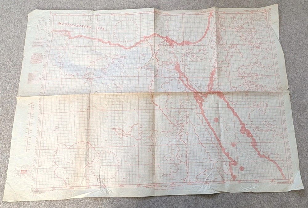 Original WW2 War Office Aeronautical Plotting map - Egypt 1945