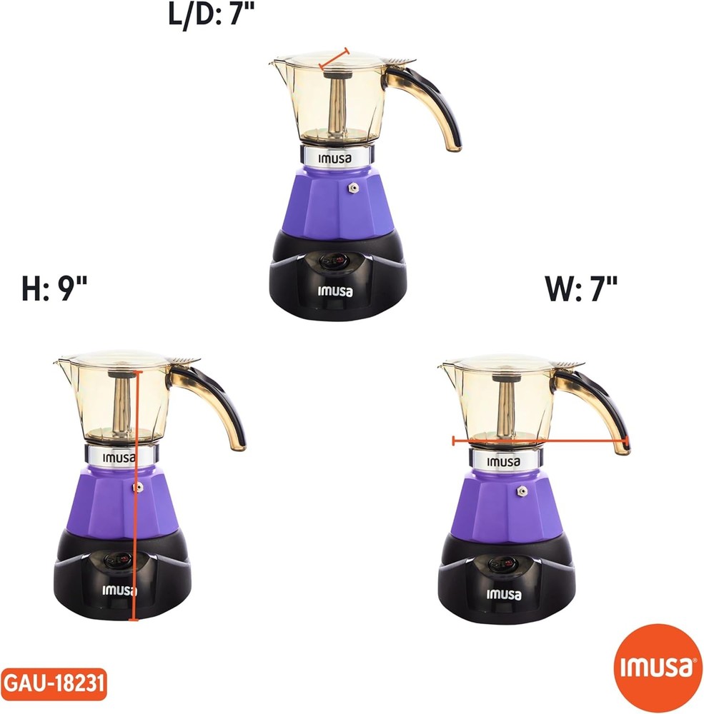 3/2cup Electric Espresso Maker Purple