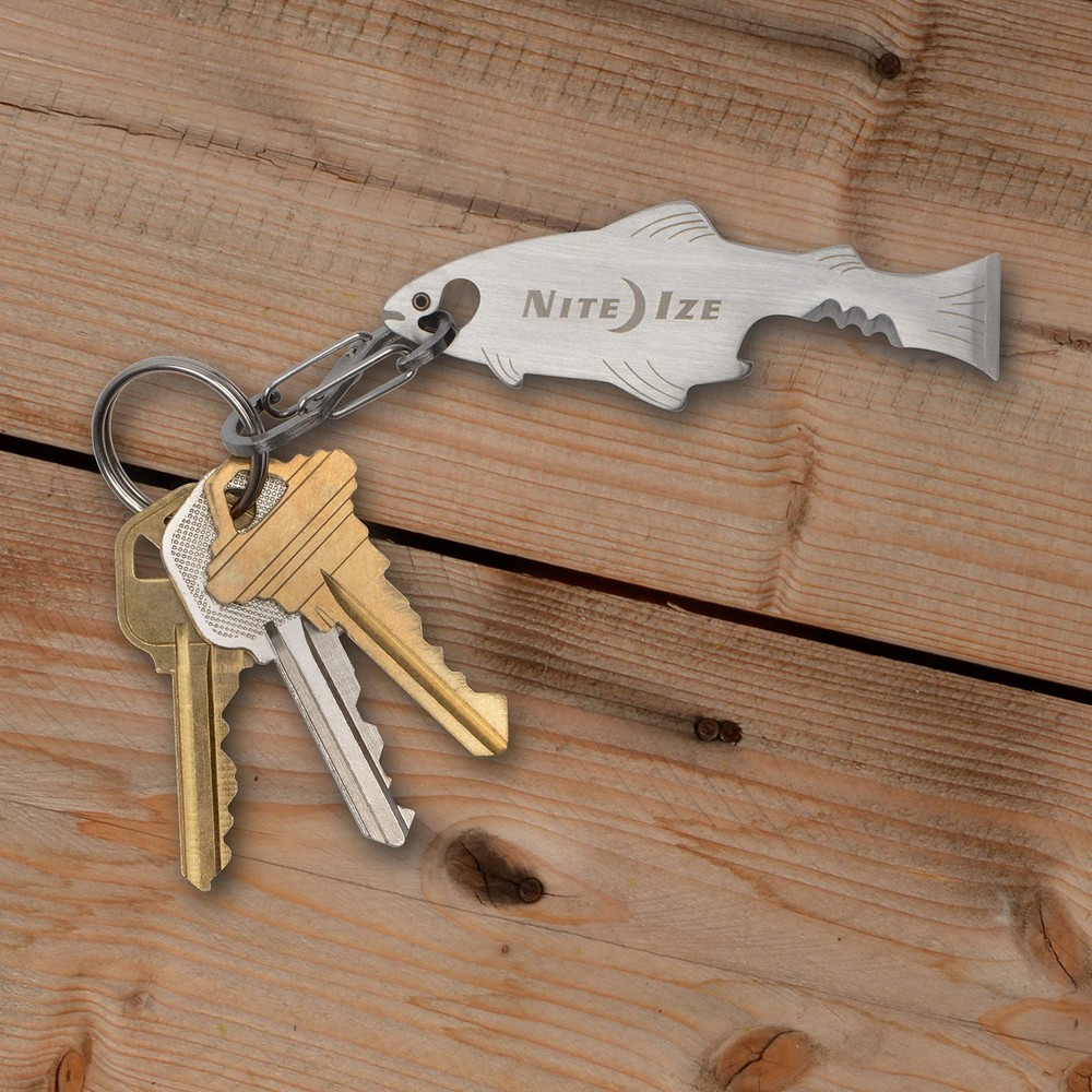 Nite Ize DoohicKey FishKey 4 Pack Key Tool Keychain Multi-Tool Fish Stainless