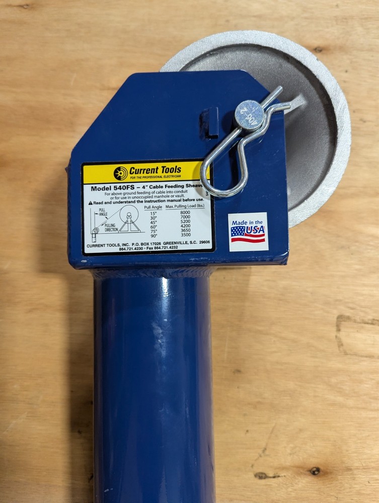 CURRENT TOOL 540FS 4" CABLE FEEDING SHEAVE ( NEW )