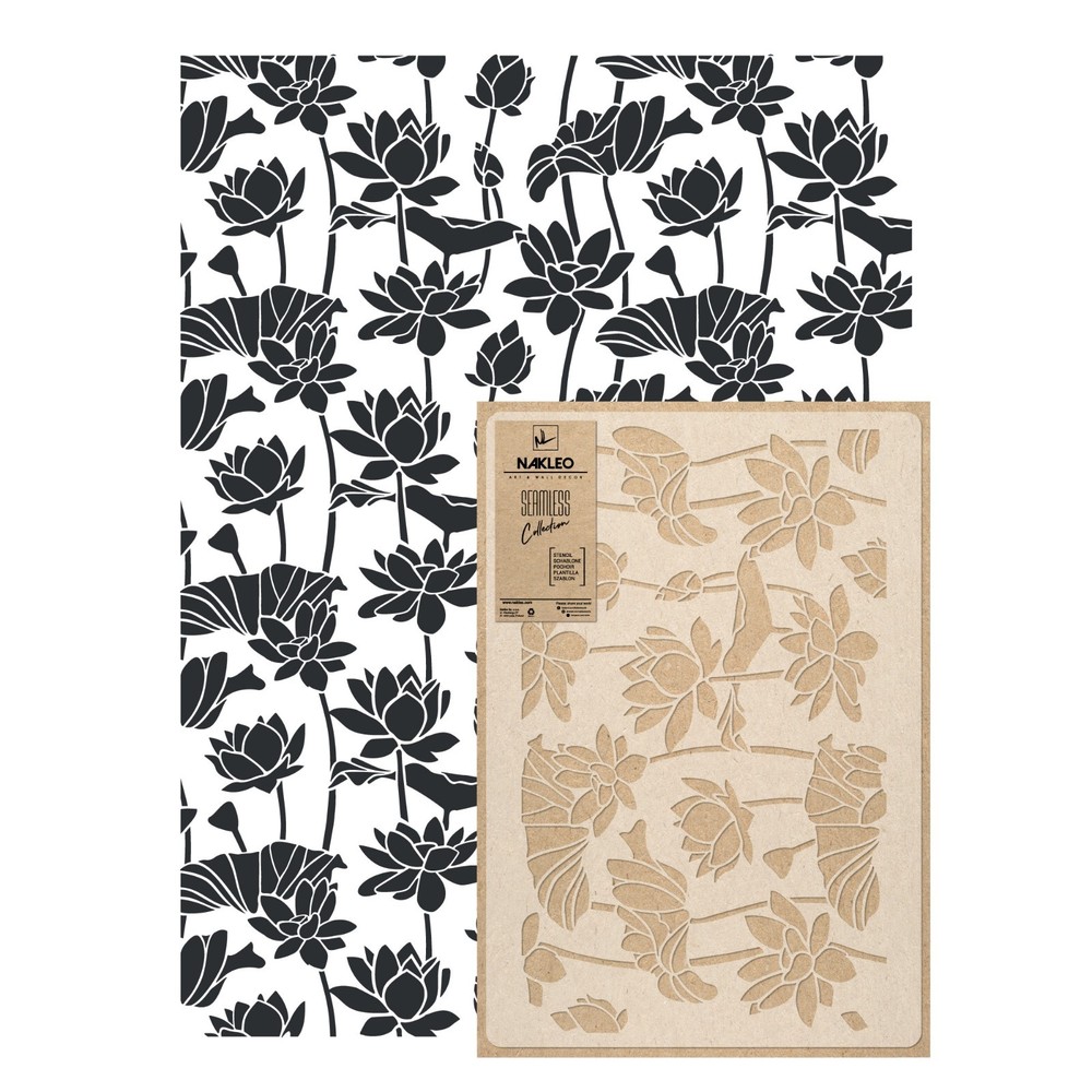 Reusable Allover Plastic Stencil // LOTUS FLOWERS