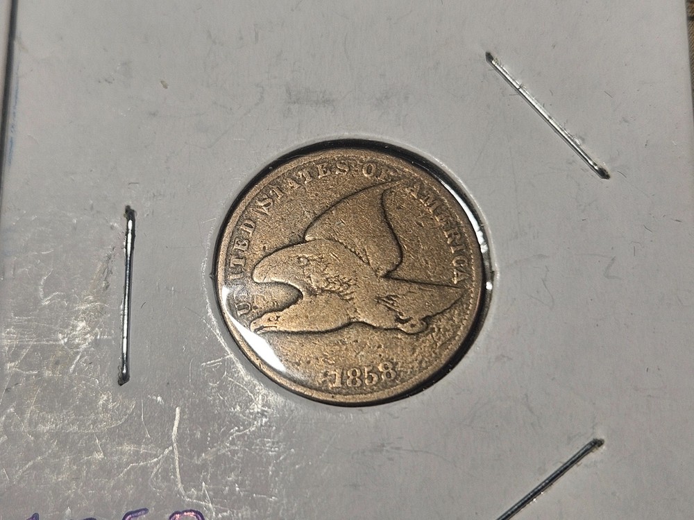 1858 1C Large Letters Flying Eagle Cent
