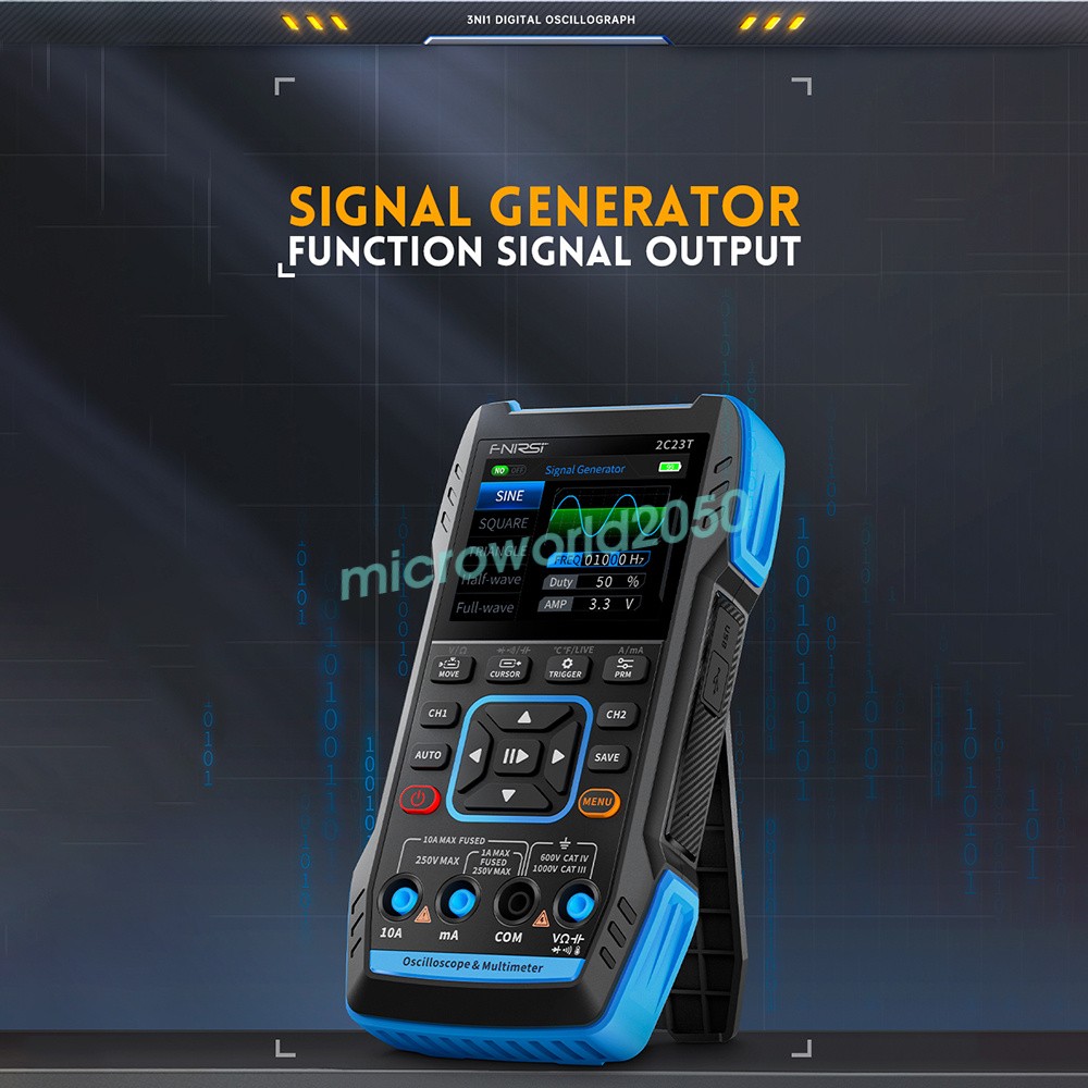 FNIRSI 2C23T+P6100 Digital Oscilloscope Multimeter Function Signal Generator
