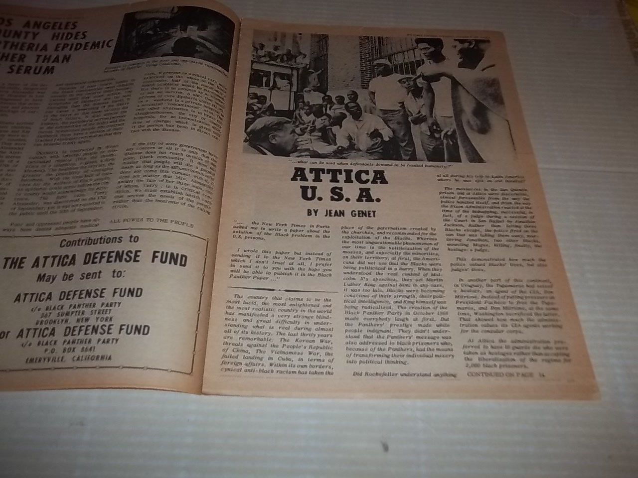 Black Panther Newspaper Oct. 9, 1971 Bunchy Carter, Angela Davis VG+