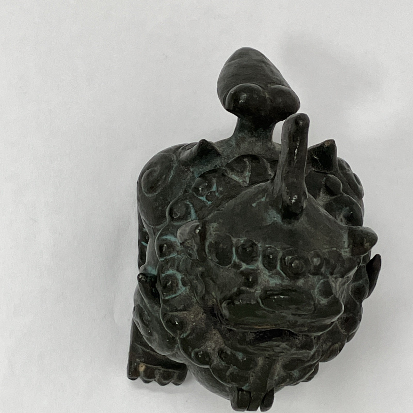 Antique Chinese Foo Dog Incense Burner Guardian Lion HEAVY ( Bronze? Cast Iron?)