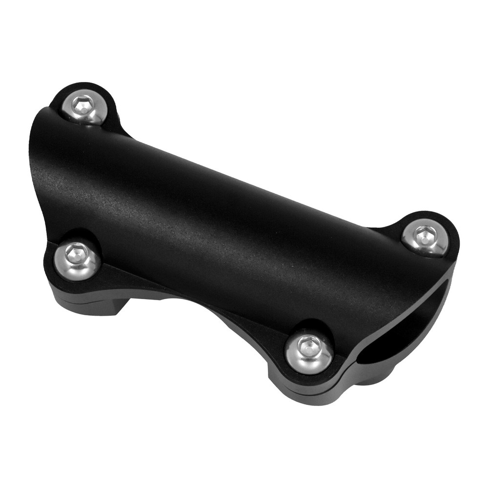 Black 1.25" Handlebar Riser Tip Clamp Kit 2" Large Fit For Harley