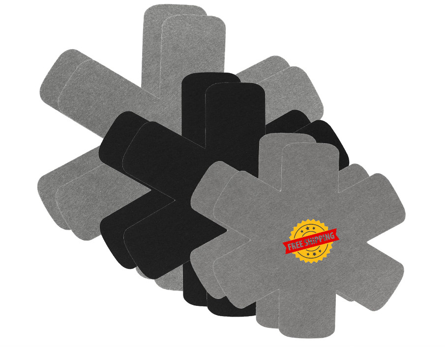 Pot & Pan Protectors (6-Pack), 14"-18", Black/Gray – Stack & Organize Cookware