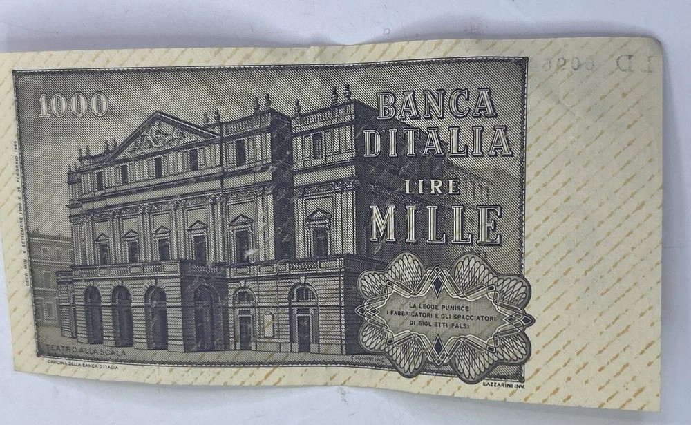 1980 Italy 1000 Lire Note Circulated