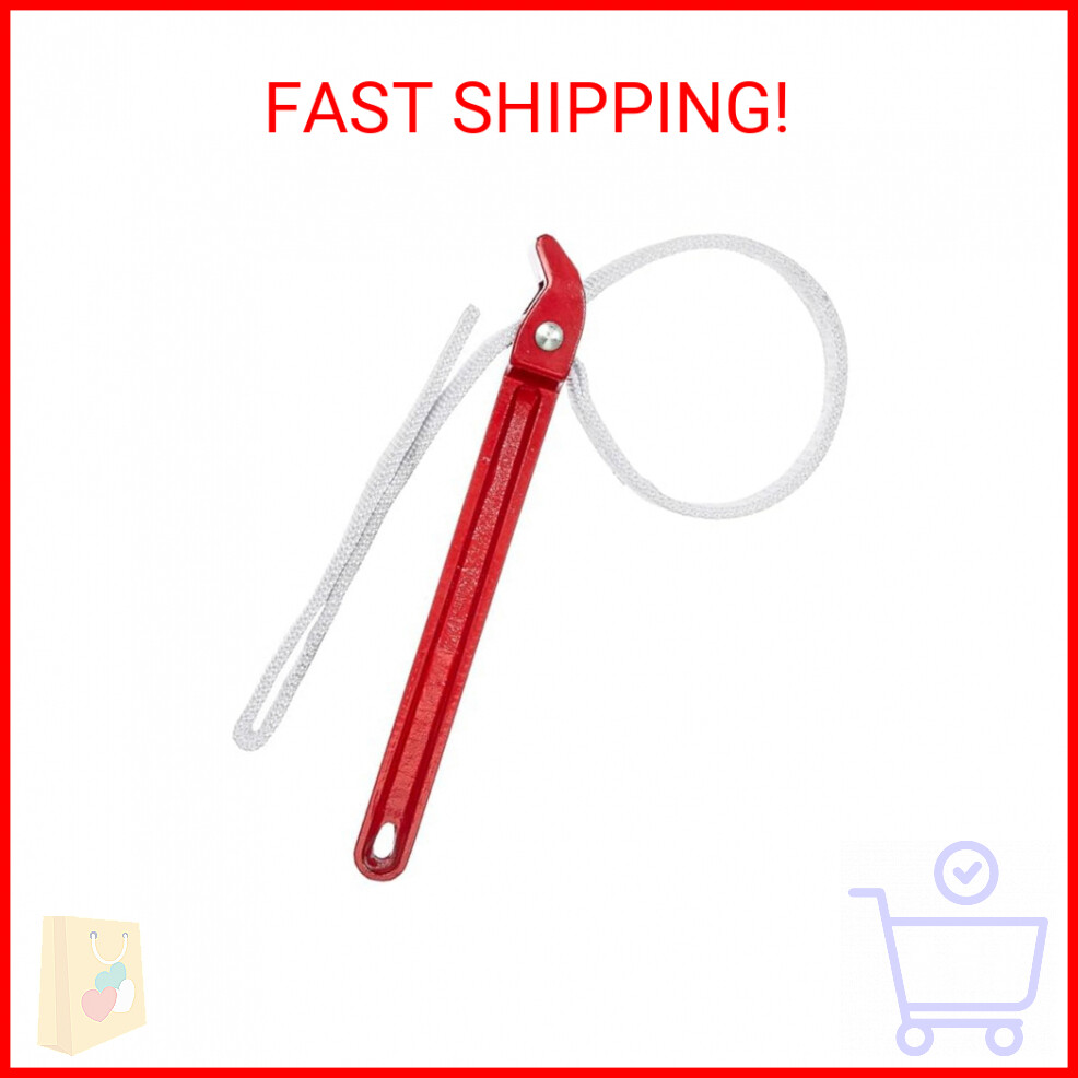 Strap Wrench 12" Handle Adjustable Nylon Strap Pipe Wrench Oil Filter Strap Open