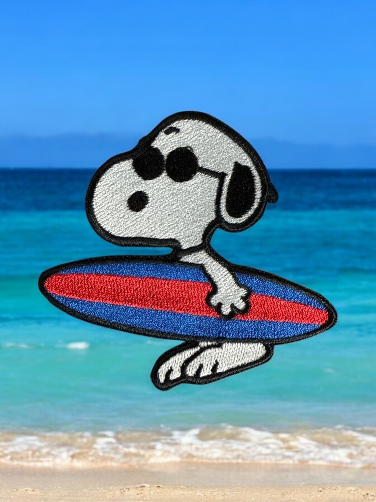 SNOOPY WITH SURFBOARD, Multi Sizes and backing choices
