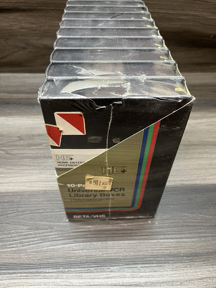 Jasco HE+ 10-Pack Universal VCR Library Boxes VHS / Beta Storage Boxes