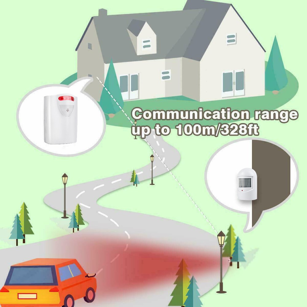 600FT Wireless Motion Sensor System Driveway Alarm Alert Security Indoor