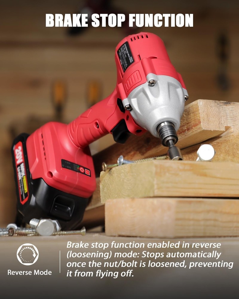 Impact Driver Kit, 250N.m. 20V Brushless Impact Driver Set, 2 Variable Speeds...