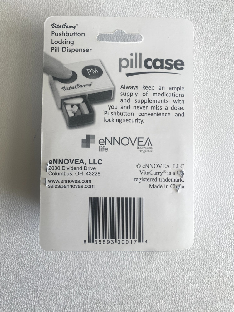VitaCarry Push Button Pill Organizer with Safety Lock AM/PM (3 Pack)