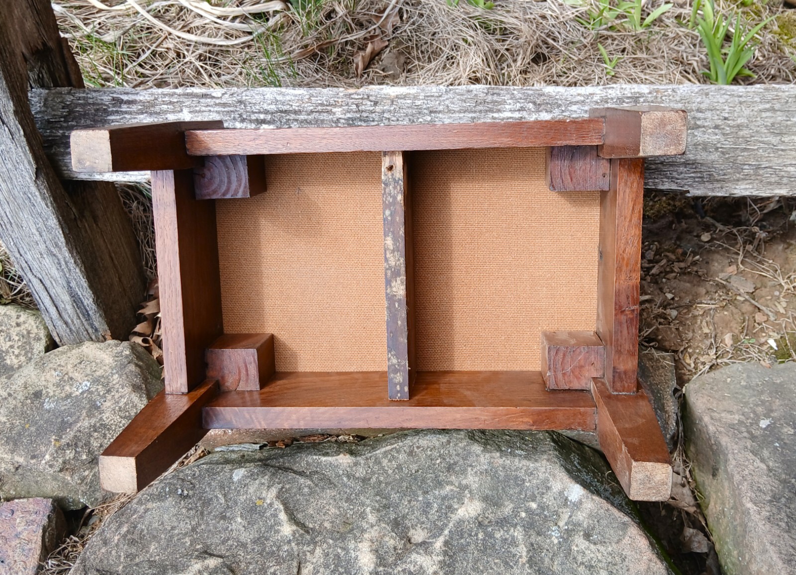 Antique Walnut Mission Style Arts & Crafts Style Foot Stool 1920