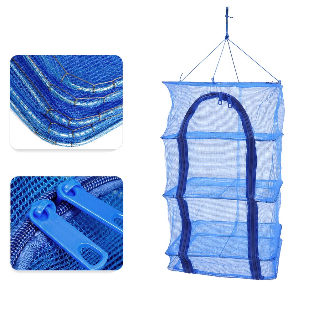 Foldable 4 Layers Drying Net Hanging Vegetable Fish Dishes Mesh Dryer Rack Good