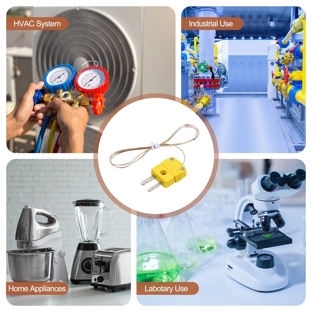 K Type Thermocouple Mini Connector Temperature Sensor 1.6ft, 1mm Wire