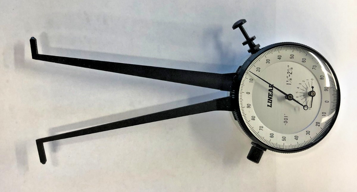 Linear Brand Internal Dial Caliper Gage, 1.125-2.125" Range, 0.001" Graduation