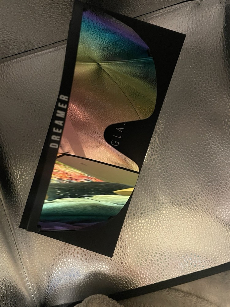 Dreamer Sunglasses Shield Multicolor Mirror Lens Black Plastic Frame