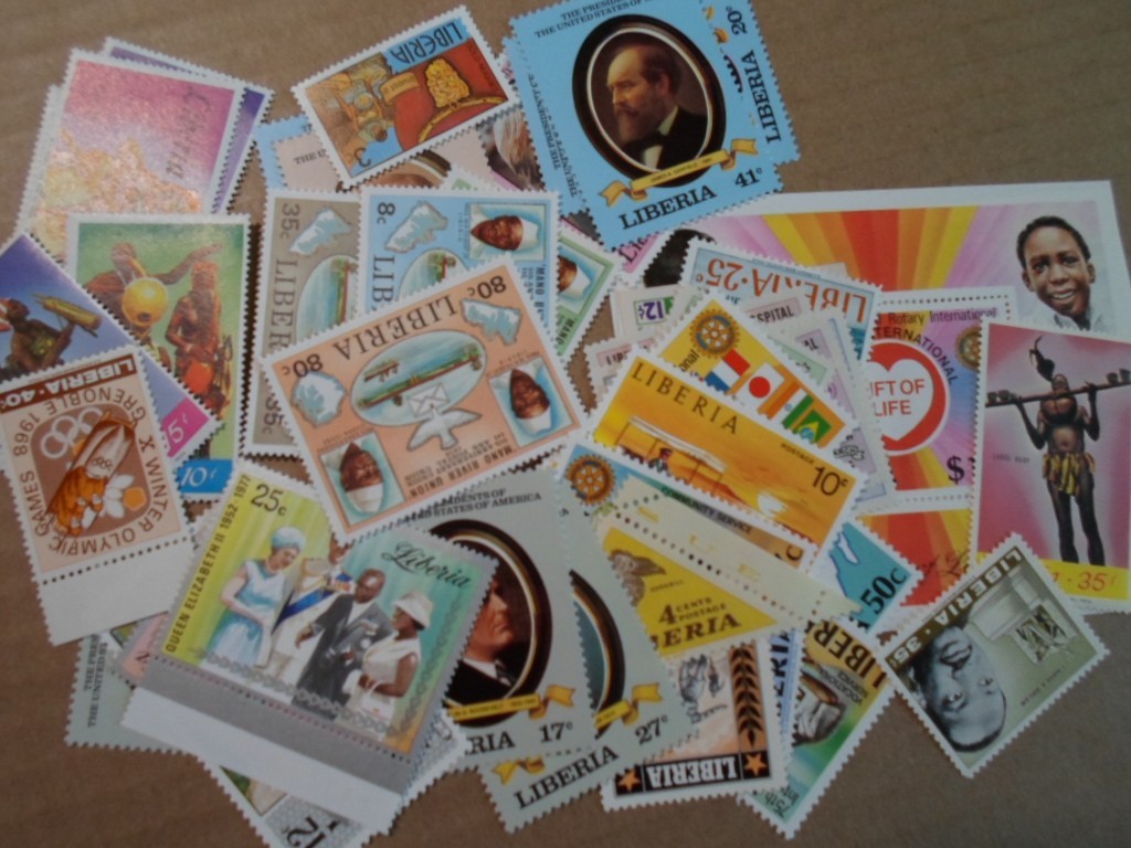 Collection lot 40 different mint never hinged stamps of Liberia