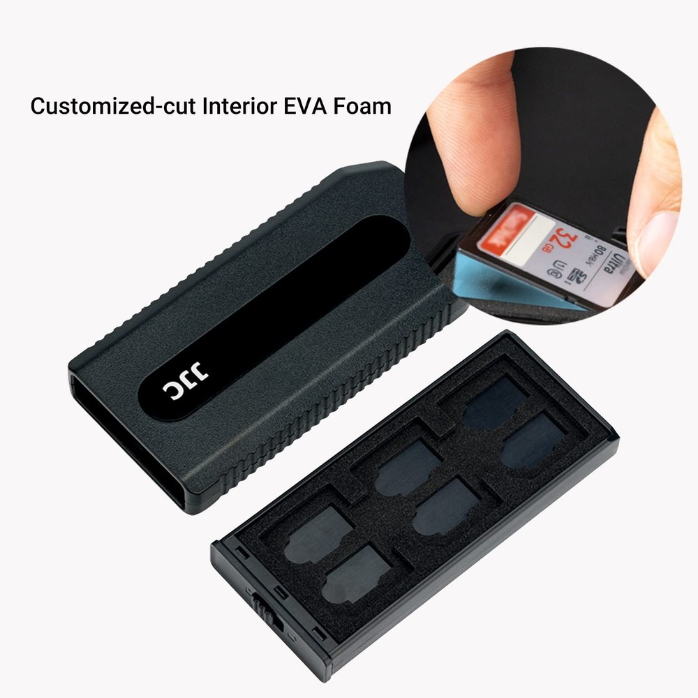 18 Slots Memory Card Case - 18 (12 Micro SD + 6 SD), Black