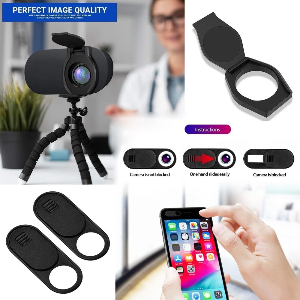 6 Pack Webcam Lens Cover Computer USB Camera Shutter Cap Adhesive Privacy Switch